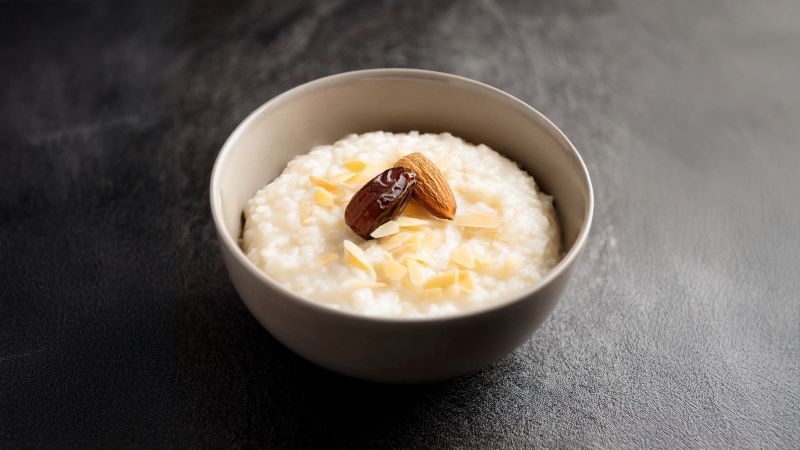 Rezept Ayurveda Reisbrei mit Mandeln und Datteln