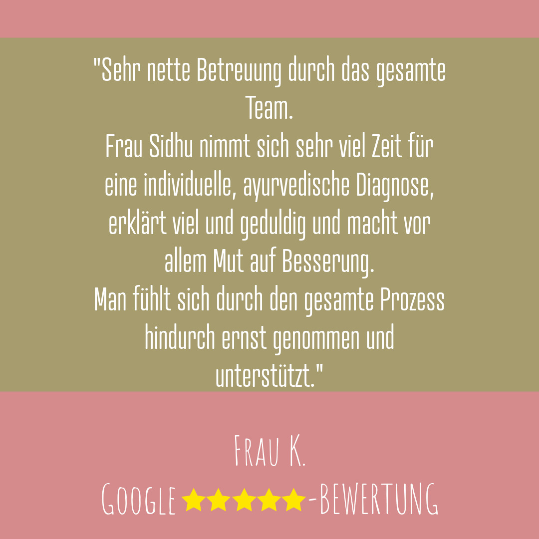 Kundenstimme Rezension Kaya Veda Ayurveda 5-Sterne Google 2